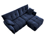 Canapé 2 places en chenille 78,7 avec ottoman, design minimaliste et coussins haute résilience