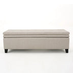 Banc de rangement en lin touffeté Brighton