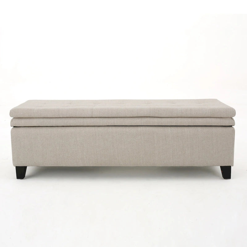 Banc de rangement en lin touffeté Brighton