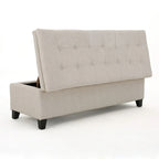 Banc de rangement en lin touffeté Brighton