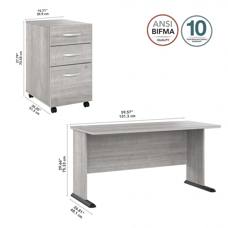 Bureau informatique Studio A 60W avec tiroirs