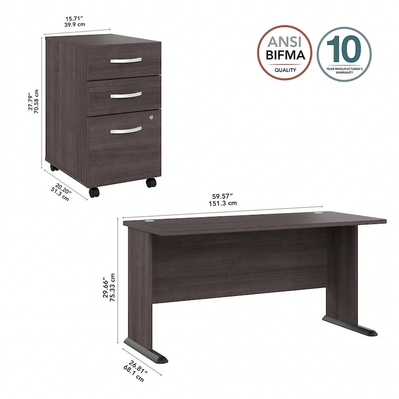 Bureau informatique Studio A 60W avec tiroirs