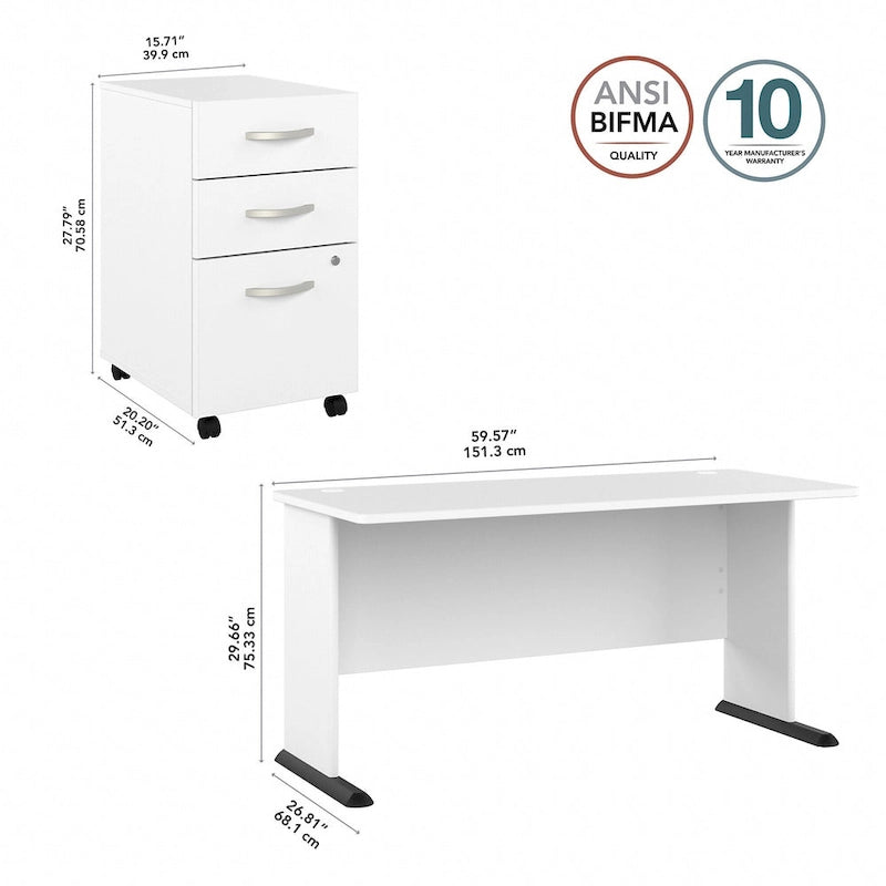 Bureau informatique Studio A 60W avec tiroirs