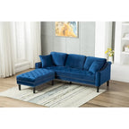 Canapé moderne capitonné en tissu avec pouf