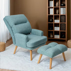 Fauteuil d'appoint en tissu avec pouf