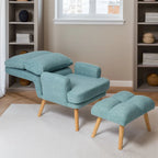Fauteuil d'appoint en tissu avec pouf