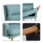 Fauteuil d'appoint en tissu avec pouf