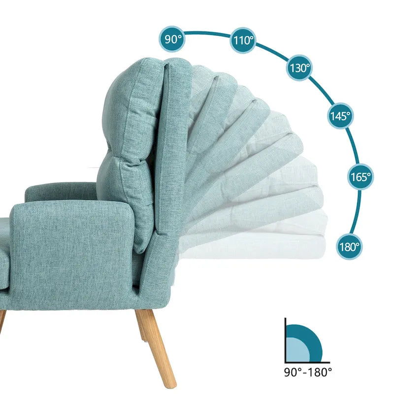Fauteuil d'appoint en tissu avec pouf