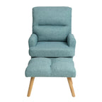 Fauteuil d'appoint en tissu avec pouf