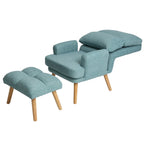 Fauteuil d'appoint en tissu avec pouf