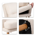 Fauteuil d'appoint en tissu avec pouf