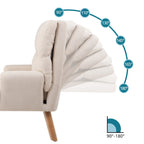 Fauteuil d'appoint en tissu avec pouf