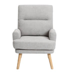 Fauteuil d'appoint en tissu avec pouf
