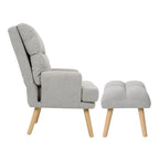 Fauteuil d'appoint en tissu avec pouf