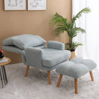 Fauteuil d'appoint en tissu avec pouf