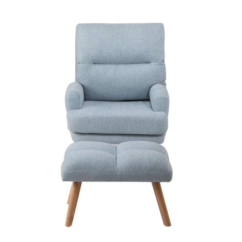 Fauteuil d'appoint en tissu avec pouf