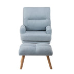 Fauteuil d'appoint en tissu avec pouf