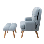 Fauteuil d'appoint en tissu avec pouf