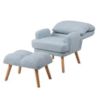 Fauteuil d'appoint en tissu avec pouf