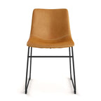 Chaises d'appoint Petra en cuir végétalien avec pieds noirs (2 pièces)