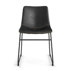 Chaises d'appoint Petra en cuir végétalien avec pieds noirs (2 pièces)