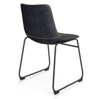 Chaises d'appoint Petra en cuir végétalien avec pieds noirs (2 pièces)