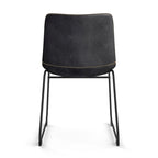 Chaises d'appoint Petra en cuir végétalien avec pieds noirs (2 pièces)