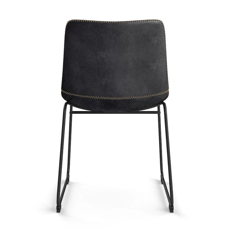 Chaises d'appoint Petra en cuir végétalien avec pieds noirs (2 pièces)