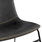Chaises d'appoint Petra en cuir végétalien avec pieds noirs (2 pièces)