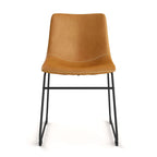 Chaises d'appoint Petra en cuir végétalien avec pieds noirs (2 pièces)
