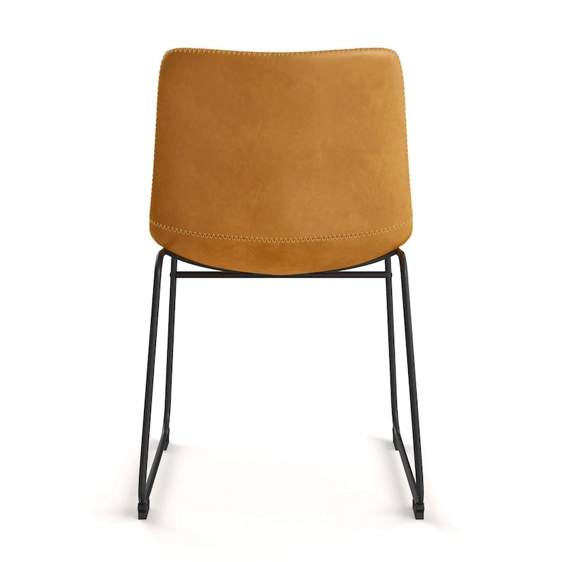 Chaises d'appoint Petra en cuir végétalien avec pieds noirs (2 pièces)