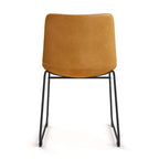 Chaises d'appoint Petra en cuir végétalien avec pieds noirs (2 pièces)