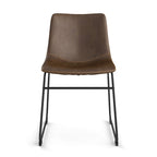 Chaises d'appoint Petra en cuir végétalien avec pieds noirs (2 pièces)