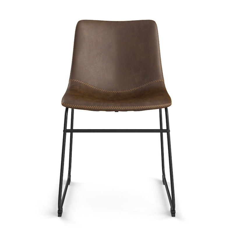 Chaises d'appoint Petra en cuir végétalien avec pieds noirs (2 pièces)