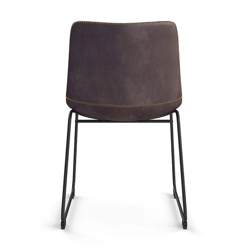 Chaises d'appoint Petra en cuir végétalien avec pieds noirs (2 pièces)