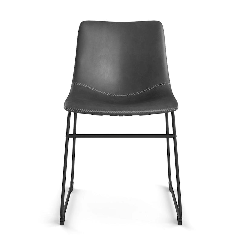 Chaises d'appoint Petra en cuir végétalien avec pieds noirs (2 pièces)