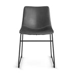 Chaises d'appoint Petra en cuir végétalien avec pieds noirs (2 pièces)