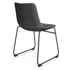 Chaises d'appoint Petra en cuir végétalien avec pieds noirs (2 pièces)