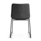 Chaises d'appoint Petra en cuir végétalien avec pieds noirs (2 pièces)