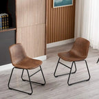 Chaises de salle à manger sans accoudoirs en similicuir avec structure en métal UC-13BRN (2 pièces)