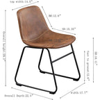 Chaises de salle à manger sans accoudoirs en similicuir avec structure en métal UC-13BRN (2 pièces)