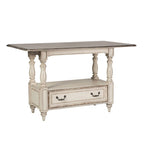 Table de rassemblement Magnolia Manor Antique White Weathered Bark