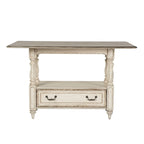 Table de rassemblement Magnolia Manor Antique White Weathered Bark