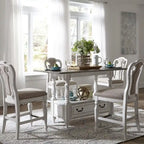 Table de rassemblement Magnolia Manor Antique White Weathered Bark
