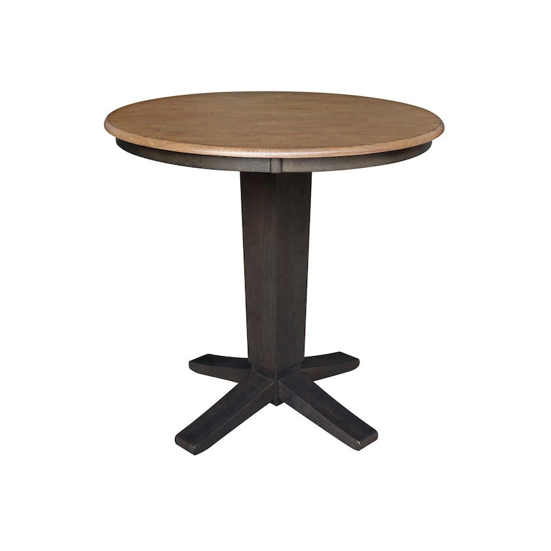 Table à manger de 91 cm de hauteur comptoir en bois massif avec 4 tabourets