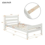Lit plateforme en bois avec tête de lit