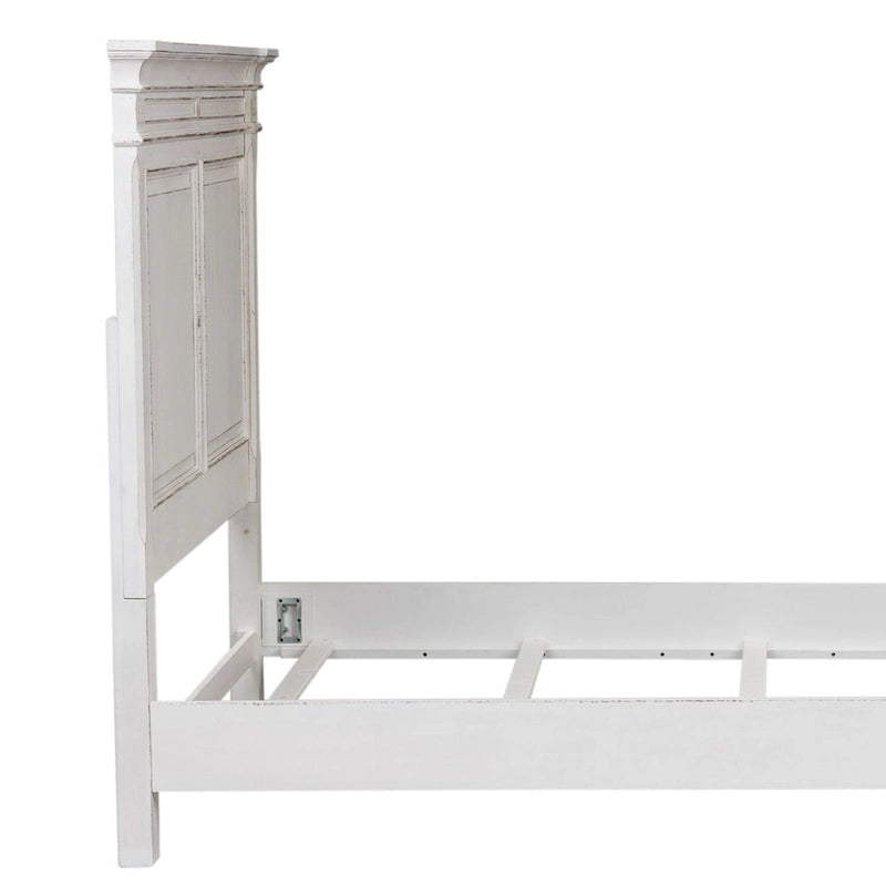 Tête de lit à panneaux Queen Abbey Park marron vieilli et blanc antique