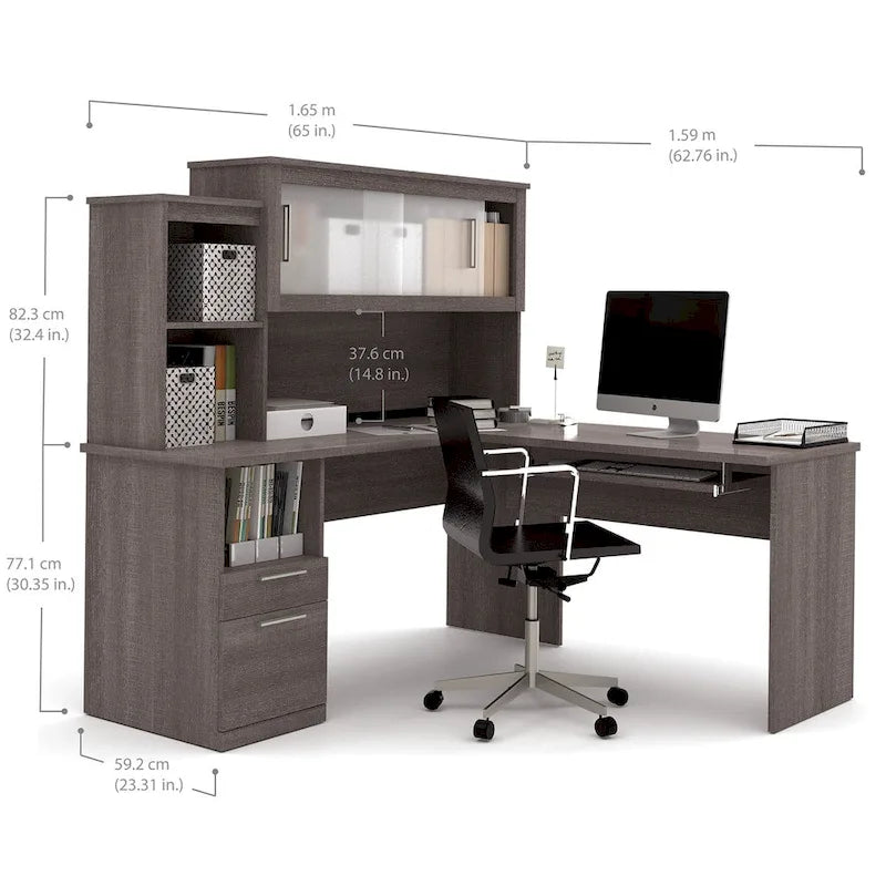 Bureau réversible en mélamine en forme de L Dayton