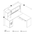 Bureau réversible en mélamine en forme de L Dayton