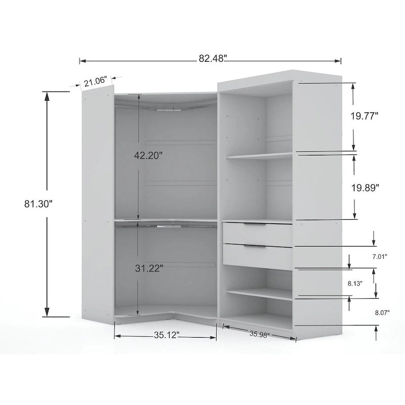 Penderie de coin moderne Mulberry 3.0 (2 éléments)